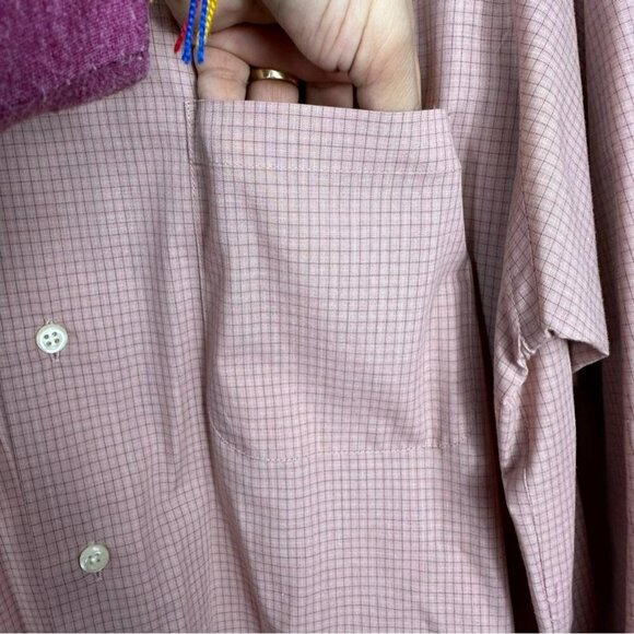 Geoffrey Beene Men's Red Plaid Shirt Long Sleeve Button Size Large - Picture 4 of 7